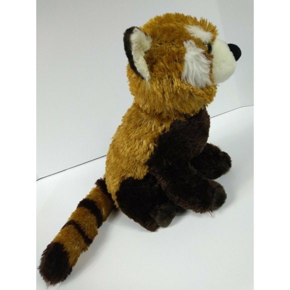 Aurora 9"  Brown and White Bandit RACCOON Plush Realistic Stuffed Animal Toy - Picture 3 of 12